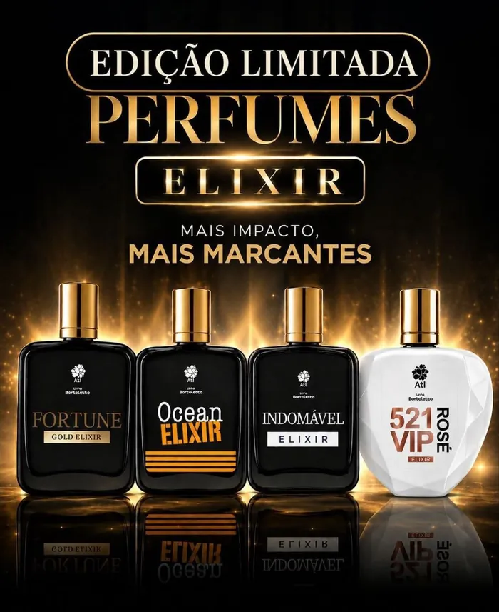 Perfumes Elixir da linha Bortoletto