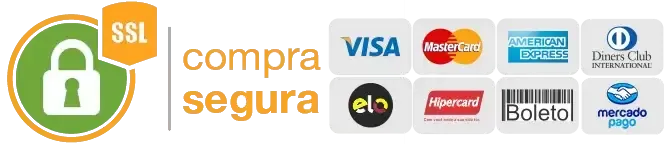 Compra segura: site protegido e pagamento por cartão, Pix ou boleto
