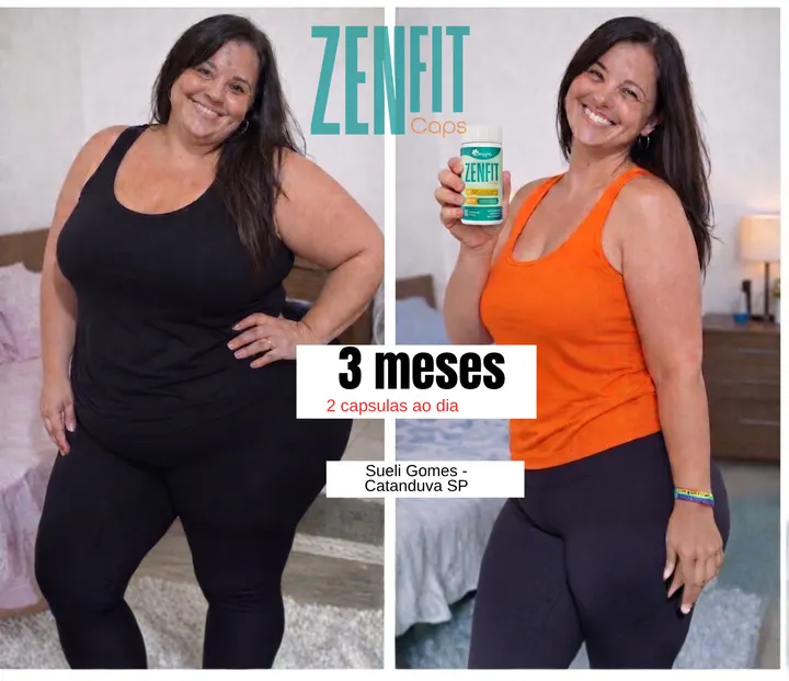 Antes e depois de cliente do ZenFIT Caps