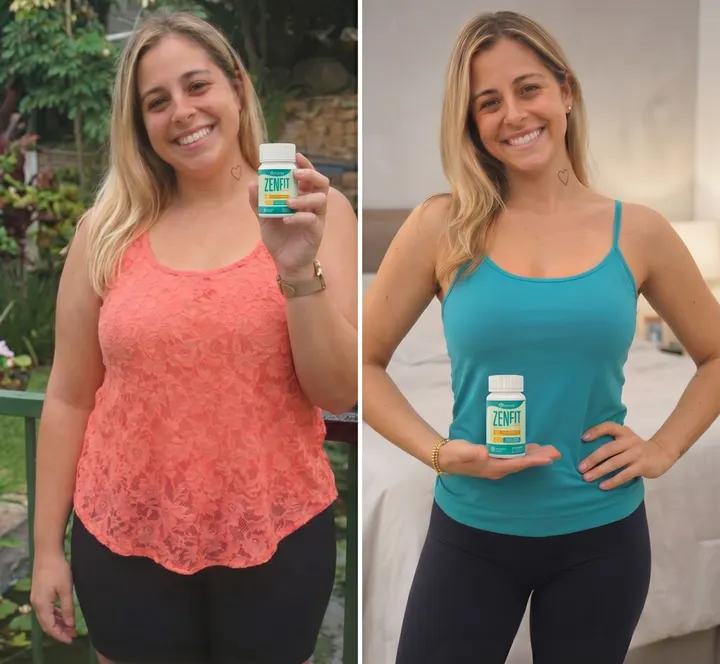 Antes e depois de cliente do ZenFIT Caps